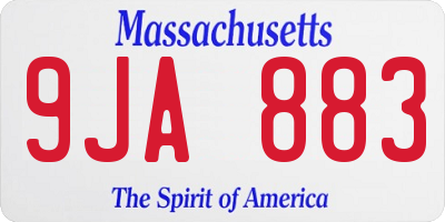 MA license plate 9JA883