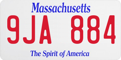 MA license plate 9JA884