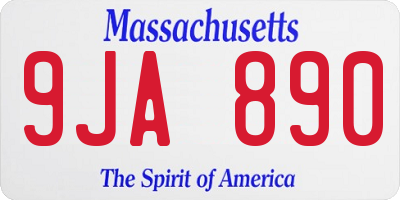 MA license plate 9JA890