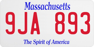 MA license plate 9JA893