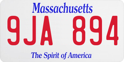 MA license plate 9JA894