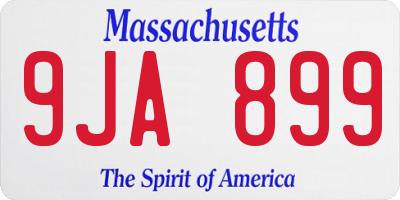 MA license plate 9JA899