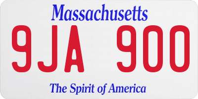 MA license plate 9JA900