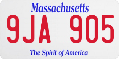 MA license plate 9JA905