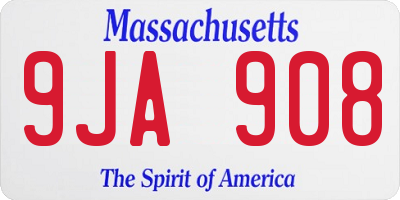 MA license plate 9JA908