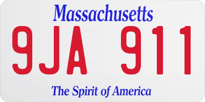 MA license plate 9JA911
