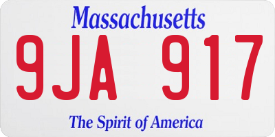 MA license plate 9JA917