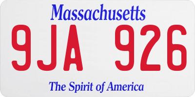 MA license plate 9JA926