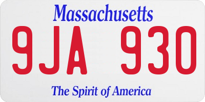 MA license plate 9JA930