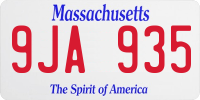 MA license plate 9JA935