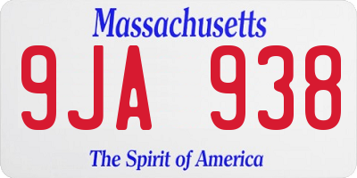 MA license plate 9JA938