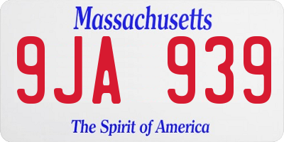MA license plate 9JA939