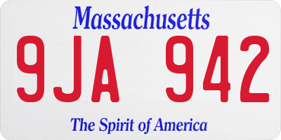 MA license plate 9JA942