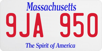 MA license plate 9JA950