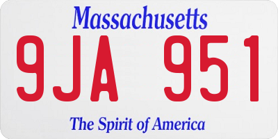 MA license plate 9JA951