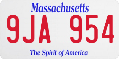 MA license plate 9JA954