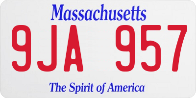 MA license plate 9JA957