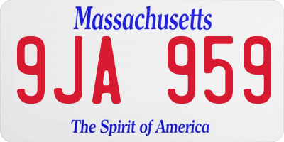MA license plate 9JA959