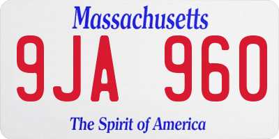 MA license plate 9JA960