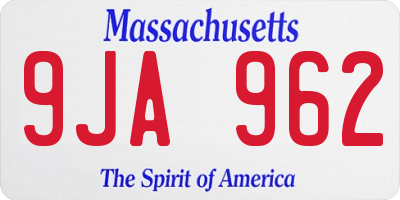 MA license plate 9JA962