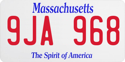 MA license plate 9JA968