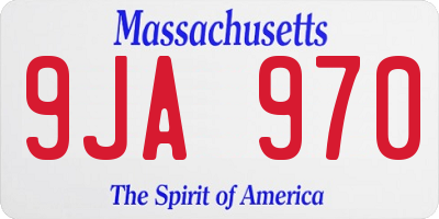 MA license plate 9JA970