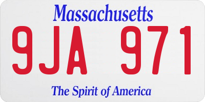 MA license plate 9JA971