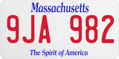 MA license plate 9JA982