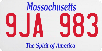 MA license plate 9JA983