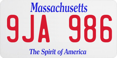 MA license plate 9JA986
