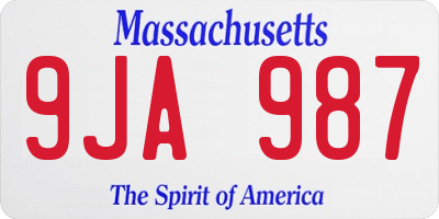 MA license plate 9JA987