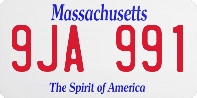 MA license plate 9JA991
