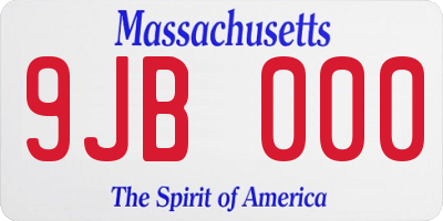 MA license plate 9JB000