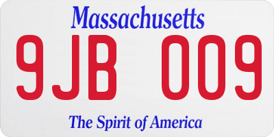 MA license plate 9JB009