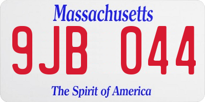 MA license plate 9JB044