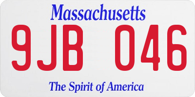 MA license plate 9JB046