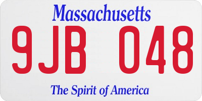 MA license plate 9JB048