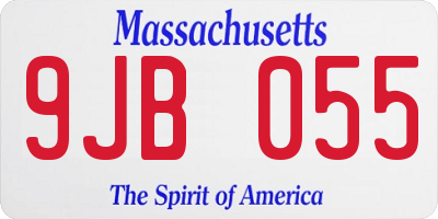 MA license plate 9JB055
