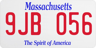 MA license plate 9JB056