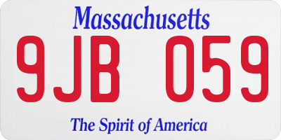 MA license plate 9JB059