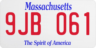 MA license plate 9JB061