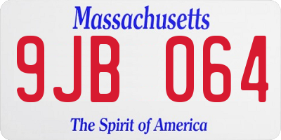 MA license plate 9JB064