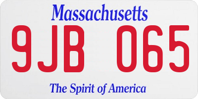 MA license plate 9JB065