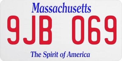 MA license plate 9JB069