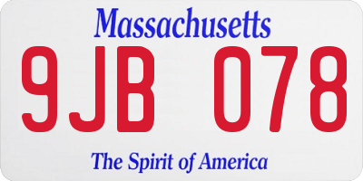 MA license plate 9JB078