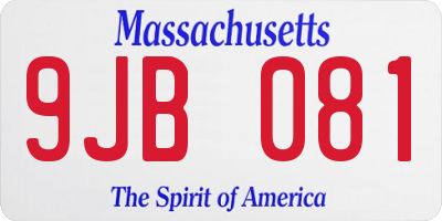 MA license plate 9JB081