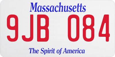 MA license plate 9JB084