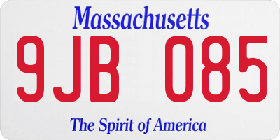 MA license plate 9JB085
