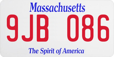 MA license plate 9JB086