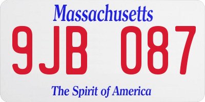 MA license plate 9JB087